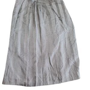 Worthington Petite Size 14 Gray‎ Herringbone Pleated Midi Skirt